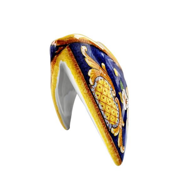 Fiori Italian Pottery Letter Holder – Gialletti Pimpinelli Signed – Blue Grapes - Picture 3 of 9